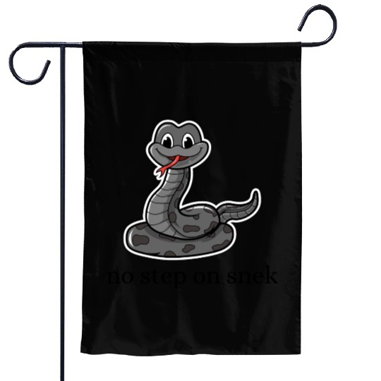 no step on snek funny Garden Flags
