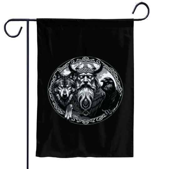 Viking Warrior Man Odin Thor Norman Walhalla Garden Flags