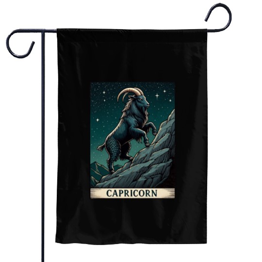 Zodiac Card Capricorn Garden Flags