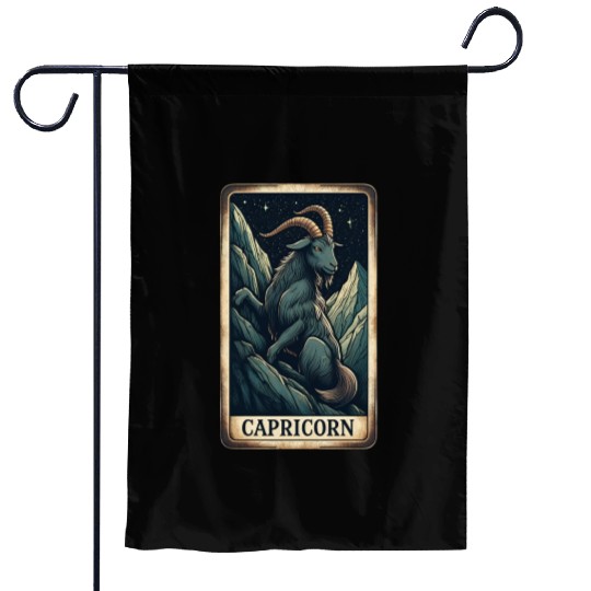 Zodiac Card Capricorn Garden Flags