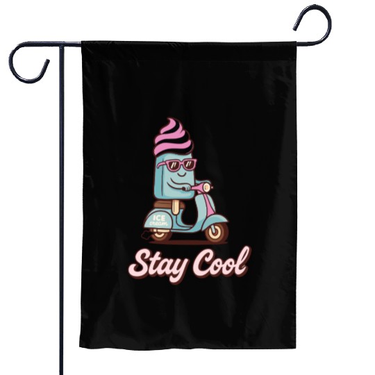 Stay Cool – Ice Cream on Scooter Garden Flags