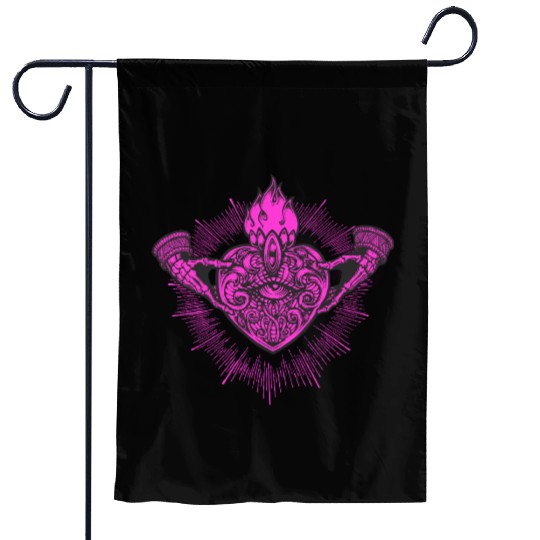 Sacred Heart Claddagh Symbol Pink Garden Flags