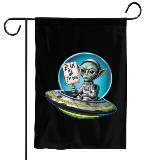 UFO Mars beam me up Allien Garden Flags