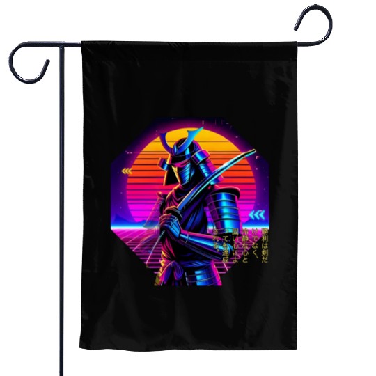Samurai Neon Garden Flags