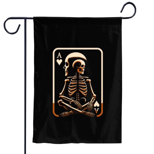 Skeleton Ace Playing Card Garden Flags