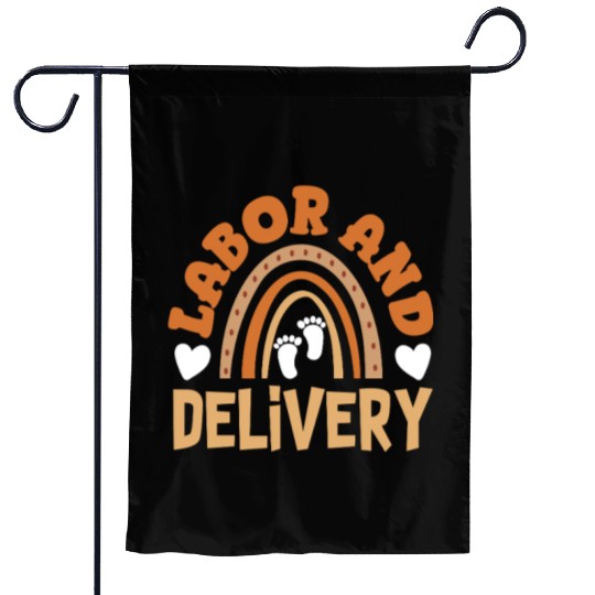 Labor and Delivery Nurse L&D Nurse Rainbow Garden Flags