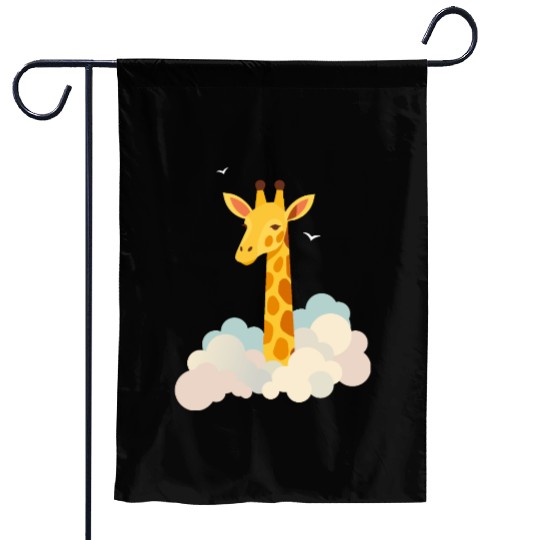 Gentle Giraffe Above the Clouds – Dreamy Motif Garden Flags