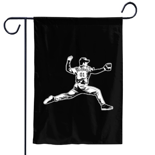 Baseball Pitcher Garden Flags