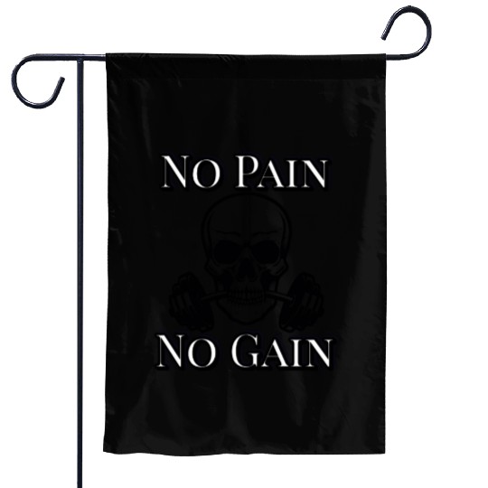No Pain No Gain Skeleton Workout – Hardcore Gym Mo Garden Flags