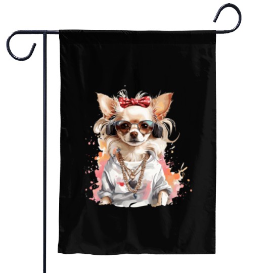Bling Chihuahua Garden Flags