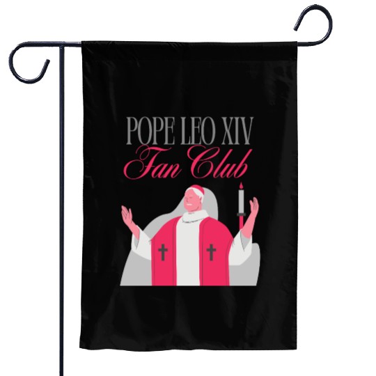 Pope Leo XIV Fan Club, Red & Gray Religious design Garden Flags