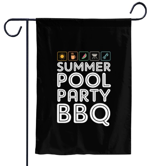 Summer Pool Party BBQ Squad Garden Flags