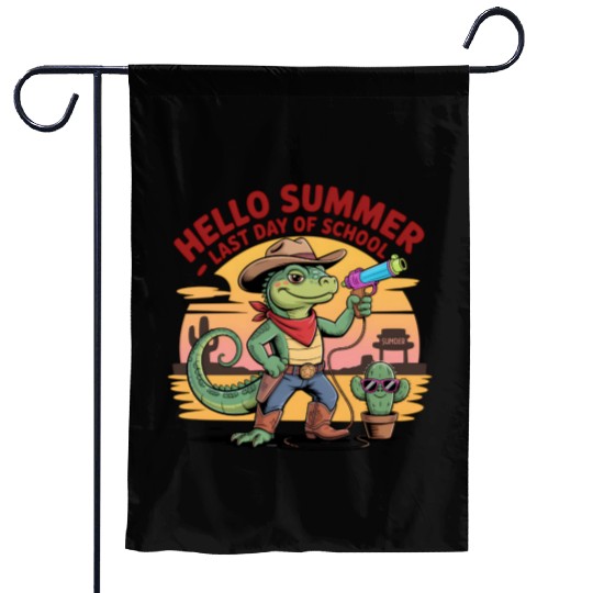 Hello Summer Western Holiday School Out for Summer Garden Flags