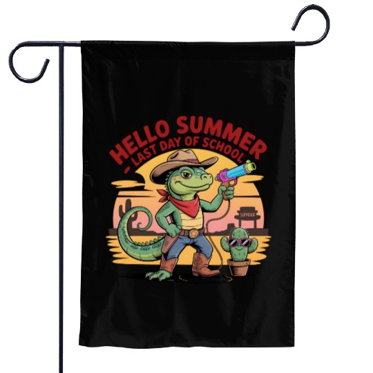 Hello Summer Western Holiday School Out for Summer Garden Flags