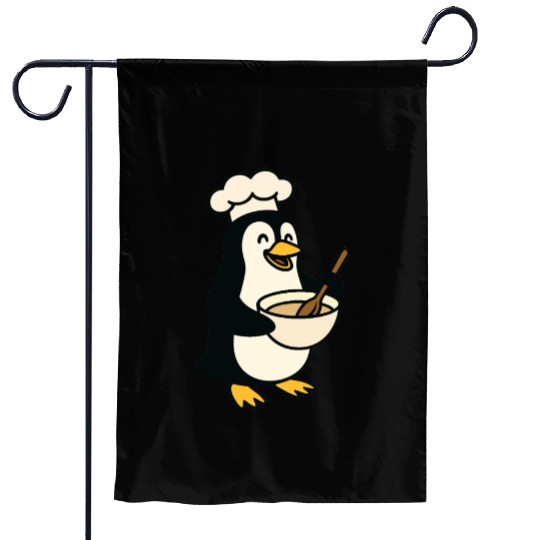 Adorable Cooking Penguin Chef Garden Flags