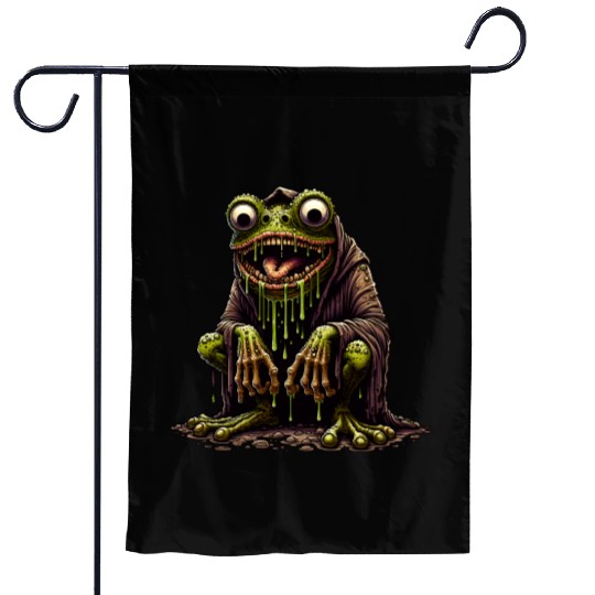 Slime Toad Monster – Creepy Hooded Swamp Creature Garden Flags