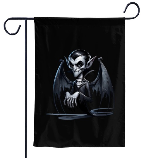 Elegant Vampire Spirit – Creepy Bat-Winged Phantom Garden Flags