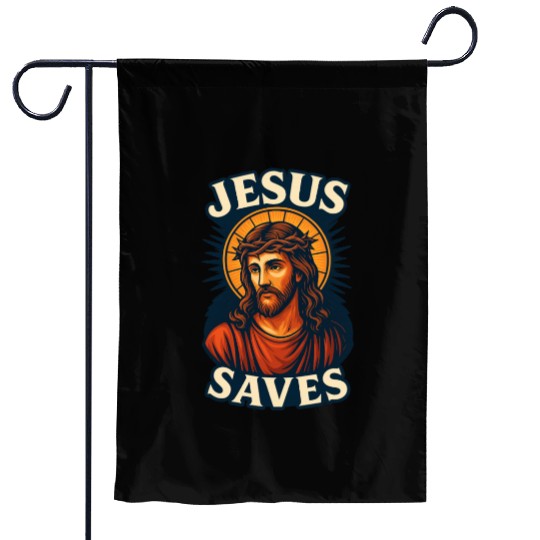Jesus Saves Garden Flags Design | Bold Semi-Realistic