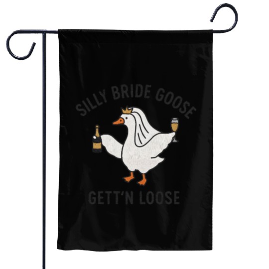 Embroidered Silly Goose Bride Funny Goose Lover Garden Flags