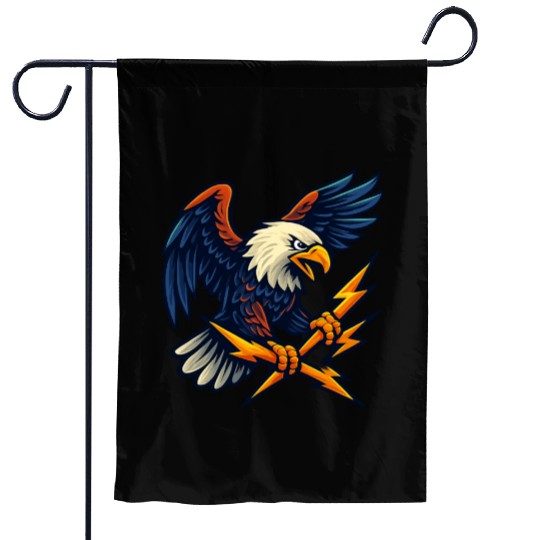 Bald Eagle with Lightning Bolts Garden Flags Design