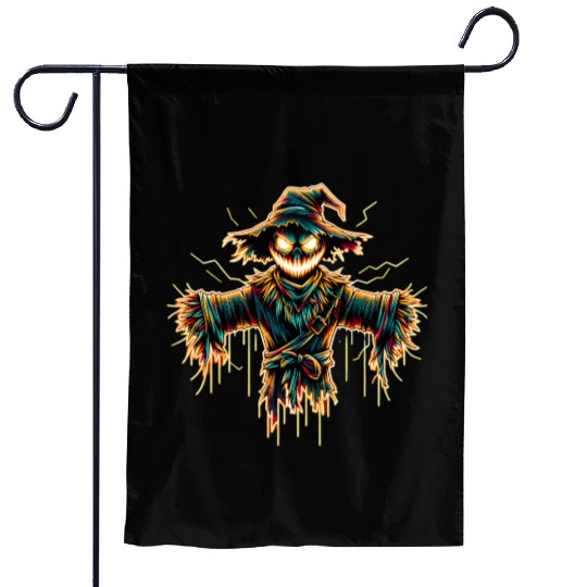 Neon Scarecrow – Haunted Harvest Glow Garden Flags