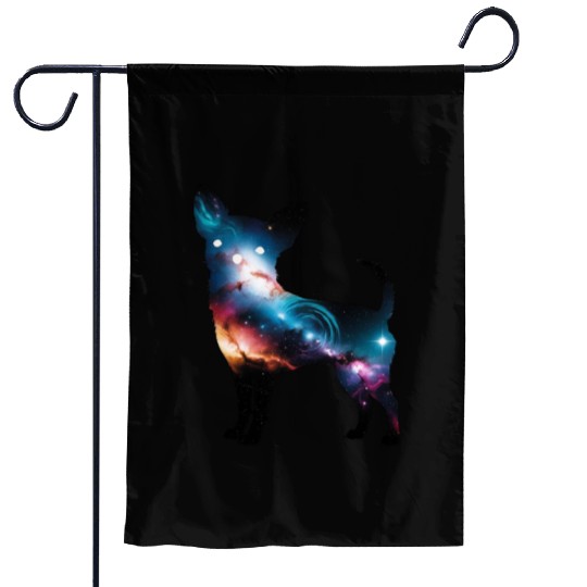 Galaxy Chihuahua Silhouette Garden Flags