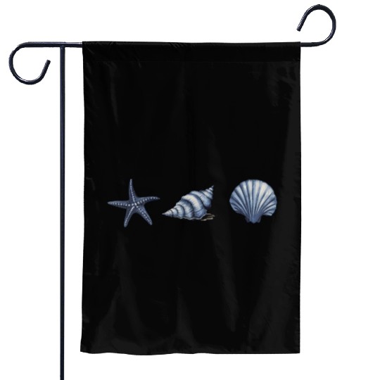 Cute Sea Creatures starfish Ocean Watercolor Garden Flags