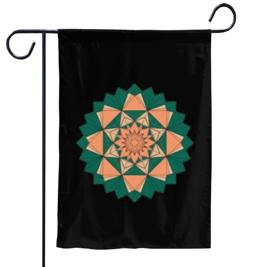 Abstract Starburst Mandala Garden Flags