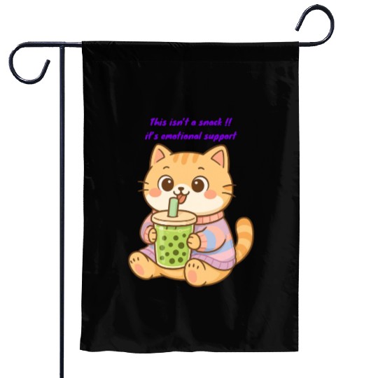 Chubby Cat & Green Tea Delight – Kawaii Vibes Garden Flags