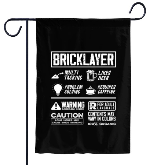 Bricklayer Multitasking Beer Caffeine Warning Garden Flags