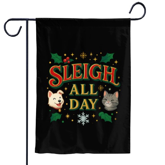 Sleigh All Day – Cute Holiday Pet Edition Garden Flags
