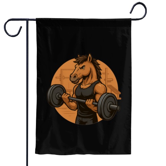 Horsepower Gains – Muscular Gym Horsa Design Garden Flags