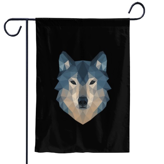 Geometric Wolf Face – Bold Abstract Wild Animal Ar Garden Flags