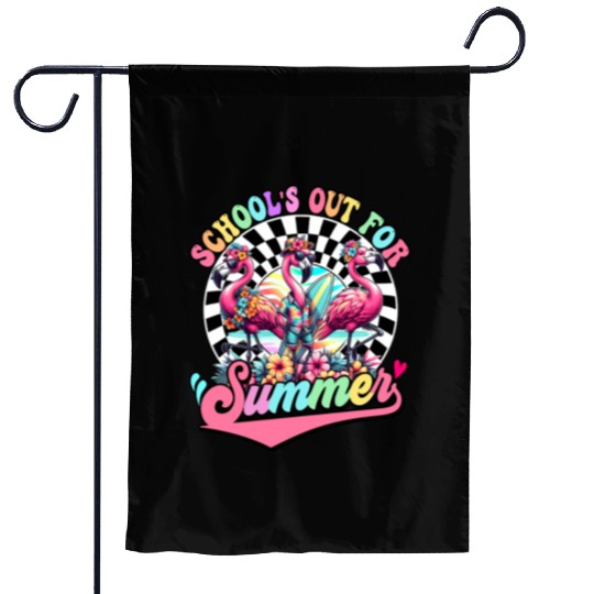 Schools Out For Summer Flamingo Teaches Students Garden Flags