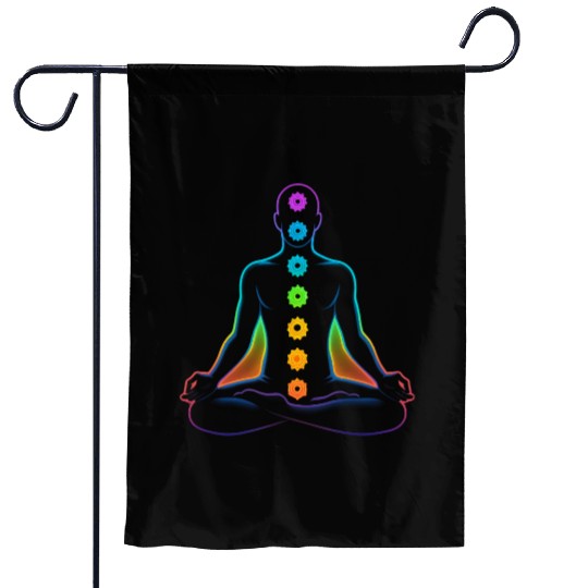 Chakras – Neon Alignment | Vibrant 3D Vector Garden Flags