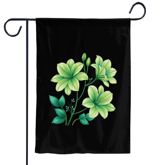 Green Lilies Floral Design Garden Flags