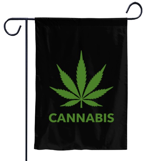 Cannabis Hemp Leaf Statement Green Look Garden Flags