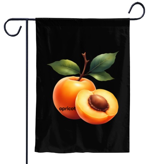 Apricot branch with green leaves Garden Flags