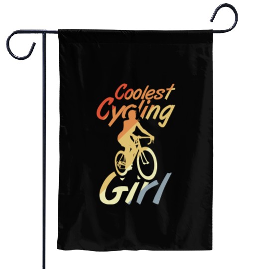 Coolest Cycling Girl Garden Flags