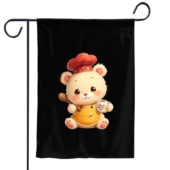 Chef Bear - Secret Fuel Coffee Garden Flags