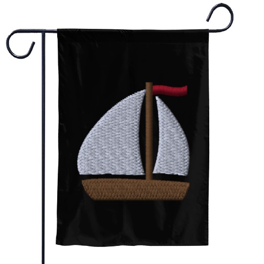 Sailboat embroidered Garden Flags