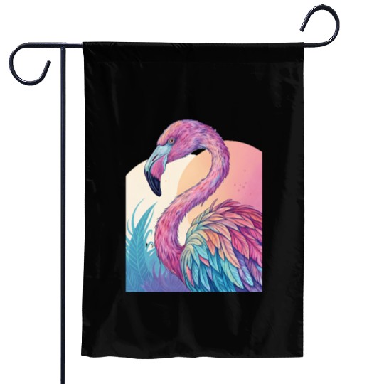 Psychedelic Flamingo Garden Flags