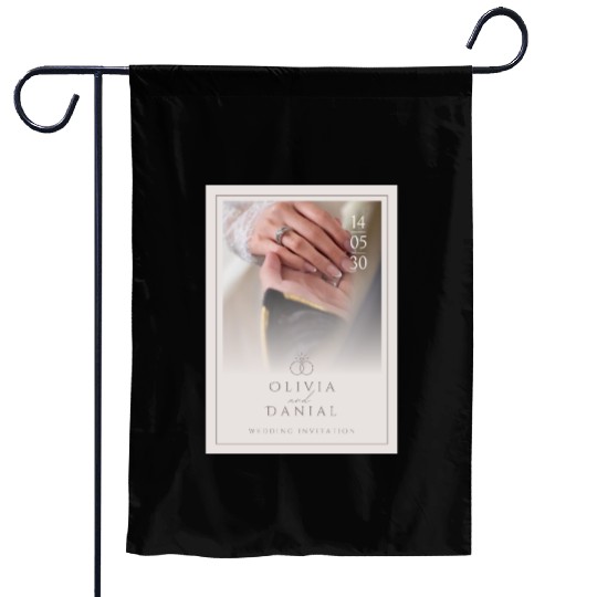 Light Pink Elegant and Minimal Wedding Invitati Garden Flags