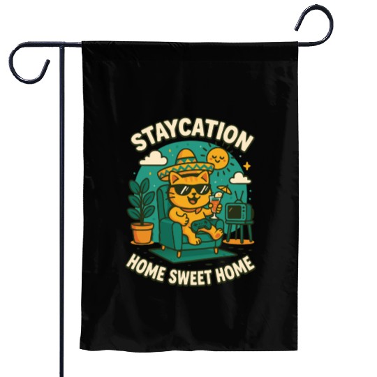 Cool cat - Holidays at home relaxation Garden Flags