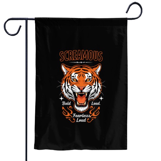 Bold, fearless, and loud tiger design Garden Flags