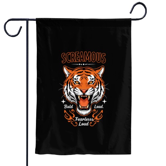 Bold, fearless, and loud tiger design Garden Flags