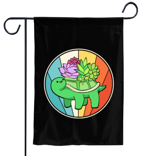 Succulent Plant Turtle Garden Flags