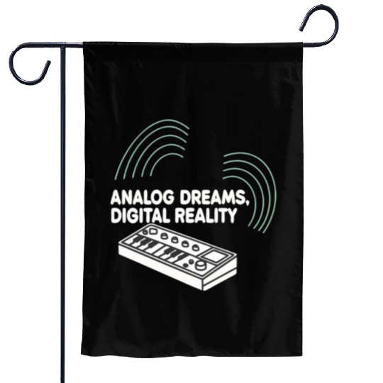 Analog Dreams Digital Reality Synth 80s 90s Garden Flags