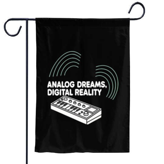 Analog Dreams Digital Reality Synth 80s 90s Garden Flags