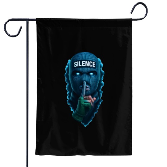 Silence Gangster Mask | Dark Streetwear | Urban St Garden Flags